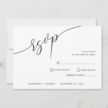 Classic Calligraphy Script Wedding RSVP Card