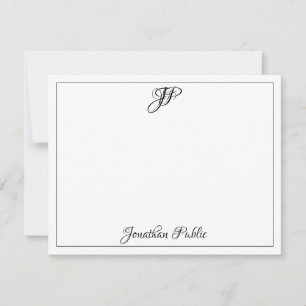 Classic Calligraphy Text Monogram Template Black