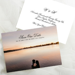 Classic Calligraphy Traditional Monogram Photo Save The Date