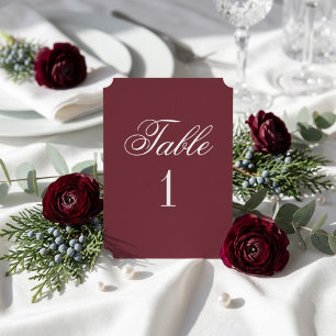 Classic Calligraphy Wedding Table Number Card