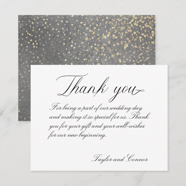 Classic Calligraphy Wedding Thank You Card (Front/Back)