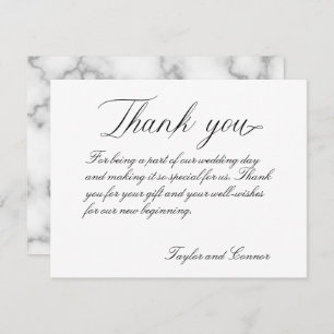 Classic Calligraphy Wedding Thank You Card