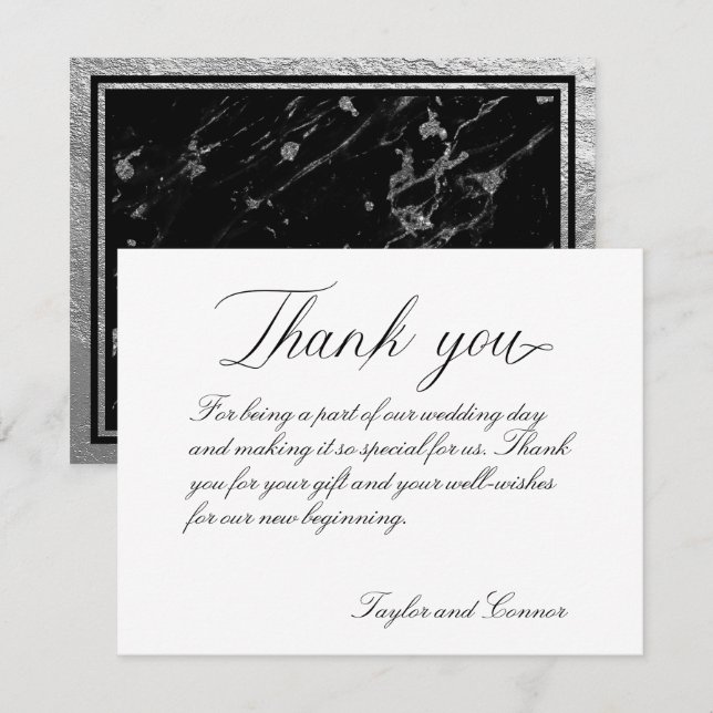 Classic Calligraphy Wedding Thank You Card (Front/Back)
