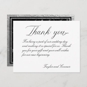 Classic Calligraphy Wedding Thank You Card