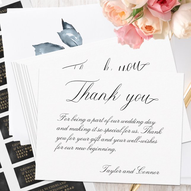 Classic Calligraphy Wedding Thank You Card (Creator Uploaded)