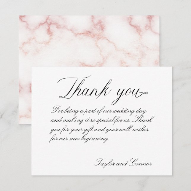 Classic Calligraphy Wedding Thank You Card (Front/Back)