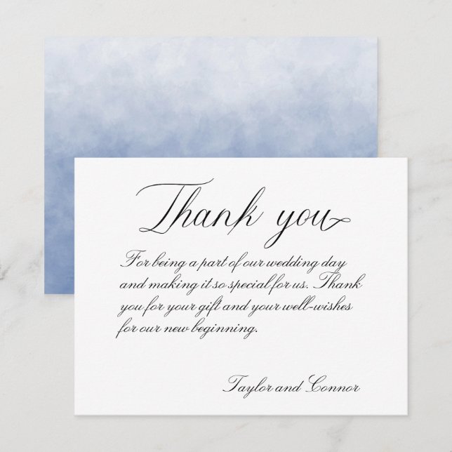 Classic Calligraphy Wedding Thank You Card (Front/Back)