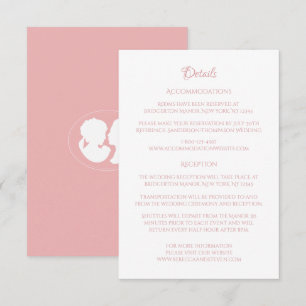 Classic Cameo Regency Pink Wedding Details Enclosure Card