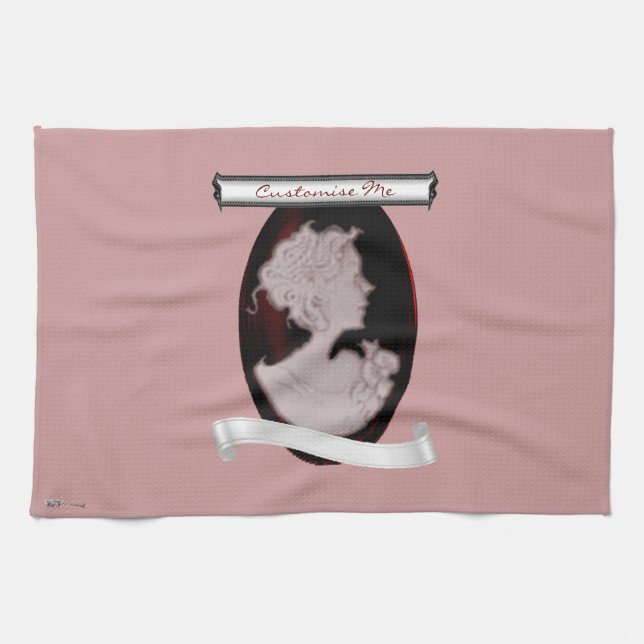 Classic Cameo (Rose) Tea Towel (Horizontal)