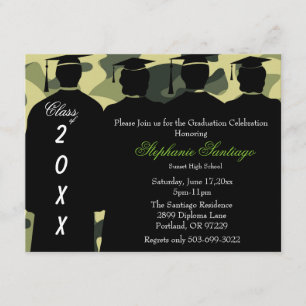 Classic Camo Elegant Graduation Invitation