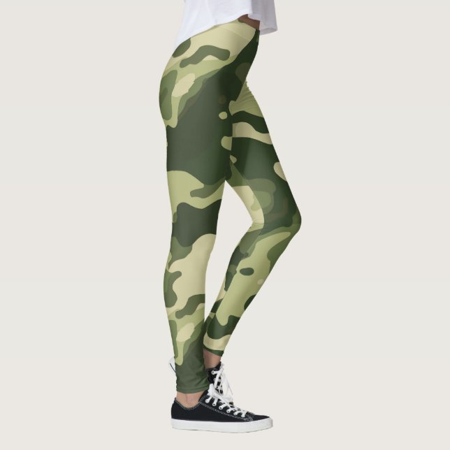 Classic Camouflage Leggings - Military Print, High (Right)