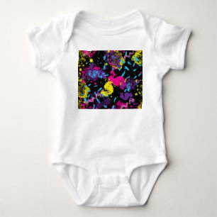 Classic Camouflage: Seamless Vintage Pattern Baby Bodysuit