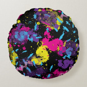 Classic Camouflage: Seamless Vintage Pattern Round Cushion