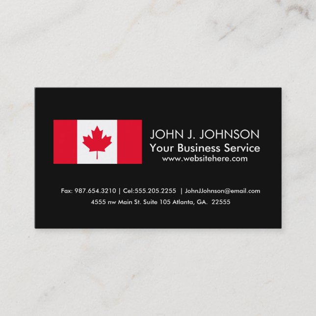 Classic Canada Flag Business Card (Front)