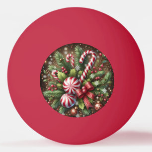 Classic Candy cane/peppermint Christmas greenery Ping Pong Ball