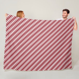Classic Candy Cane Stripe Fleece Blanket
