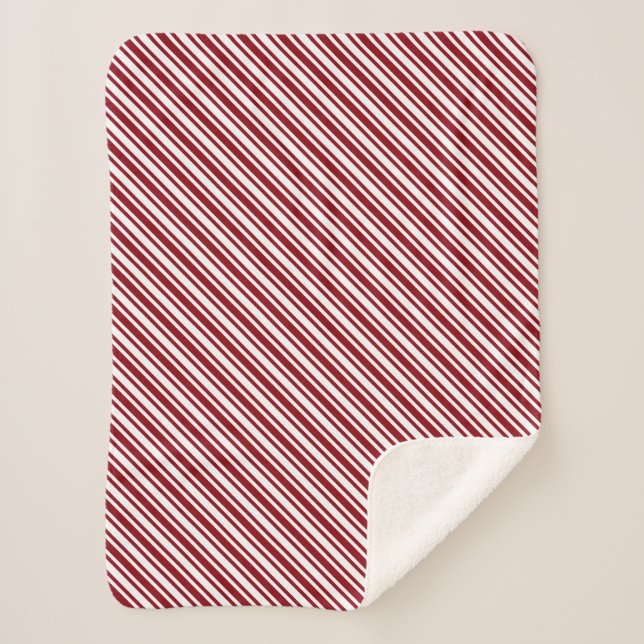 Classic Candy Cane Stripe Sherpa Blanket (Front)