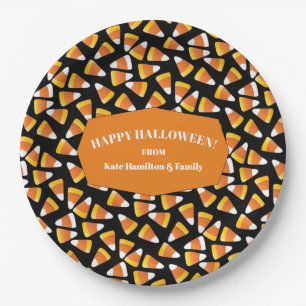 Classic Candy Corn Halloween Party Paper Plate