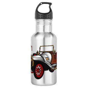 Classic car 1920 cartoon illustration 532 ml water bottle