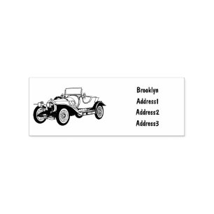 Classic car 1920 cartoon illustration rubber stamp