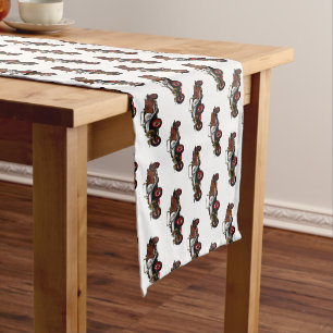 Classic car 1920 cartoon illustration short table runner