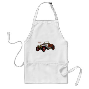 Classic car 1920 cartoon illustration standard apron