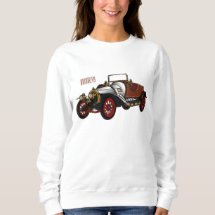 Classic car 1920 cartoon illustration sweatshirt