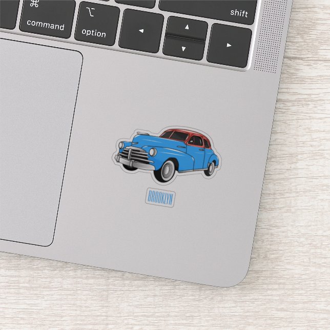 Classic car 1948 cartoon illustration (Detail)