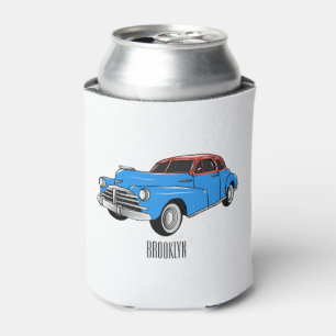 Classic car 1948 cartoon illustration can cooler