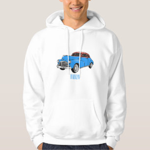 Classic car 1948 cartoon illustration hoodie
