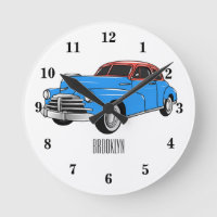 Classic car 1948 cartoon illustration
