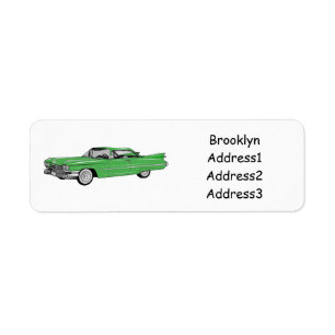 Classic car 1959 cartoon illustration
