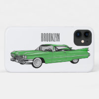 Classic car 1959 cartoon illustration