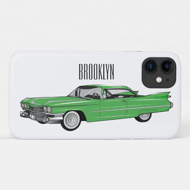 Classic car 1959 cartoon illustration Case-Mate iPhone case (Back (Horizontal))