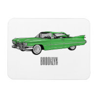 Classic car 1959 cartoon illustration