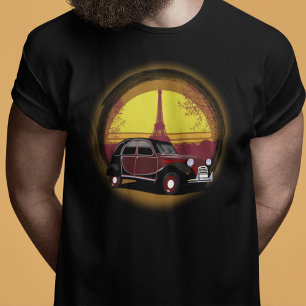 Classic Car 2cv Charleston in Paris T-Shirt