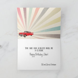 Classic Car 50's Retro Vintage Birthday Card