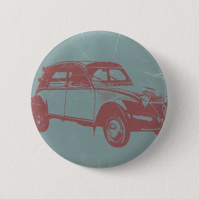 Classic Car 6 Cm Round Badge (Front)
