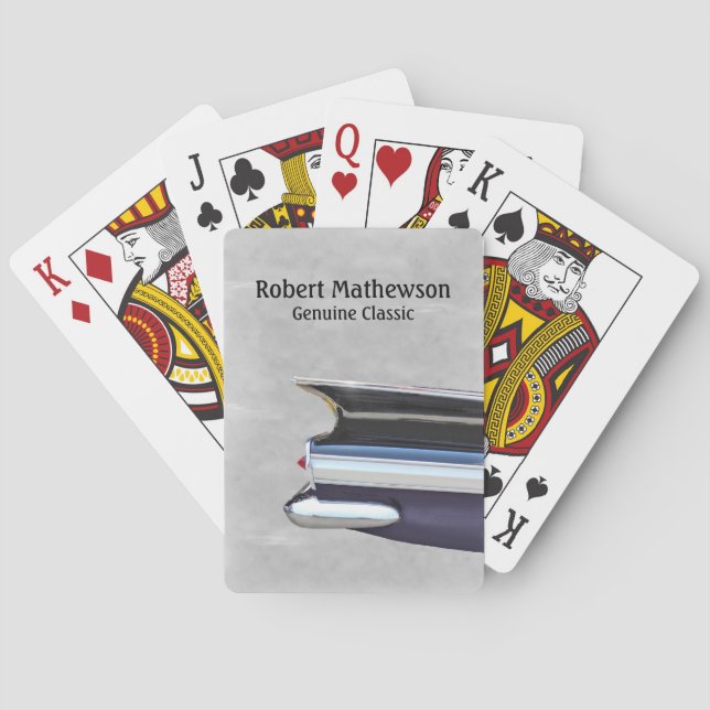 Classic Car and Classic Person personalise Playing Cards (Back)