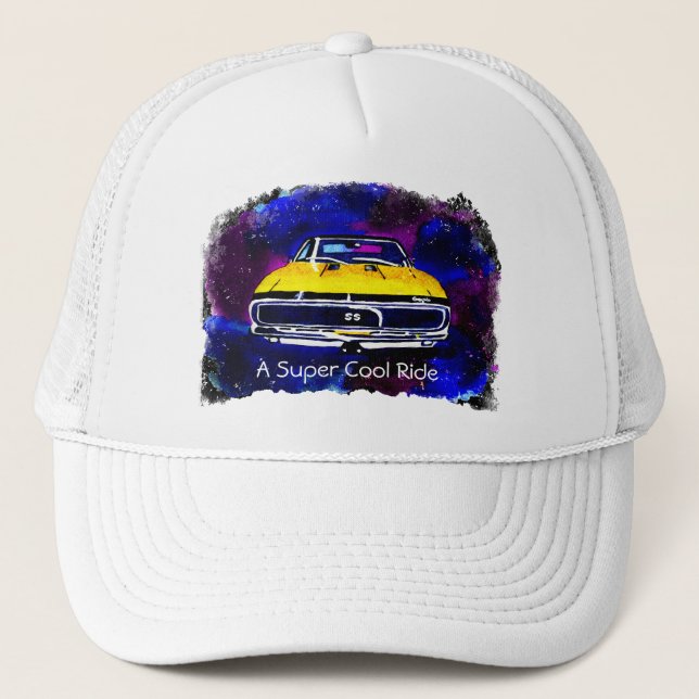 Classic Car Art "A Super Cool Ride" Trucker Hat (Front)