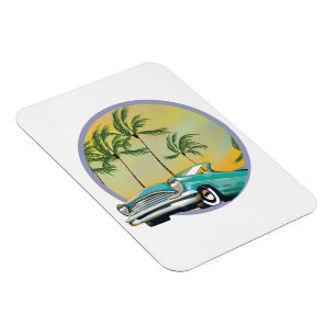 Classic Car at dusk Magnet