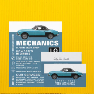 Classic Car, Auto Mechanic & Repairs Advertising Flyer