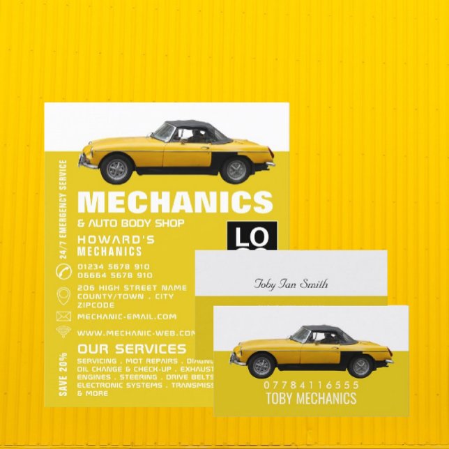 Classic Car, Auto Mechanic & Repairs Business Card (Creator Uploaded)