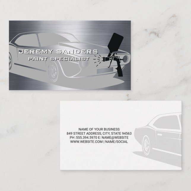 Classic Car | Auto Paint Spray Business Card (Front/Back)