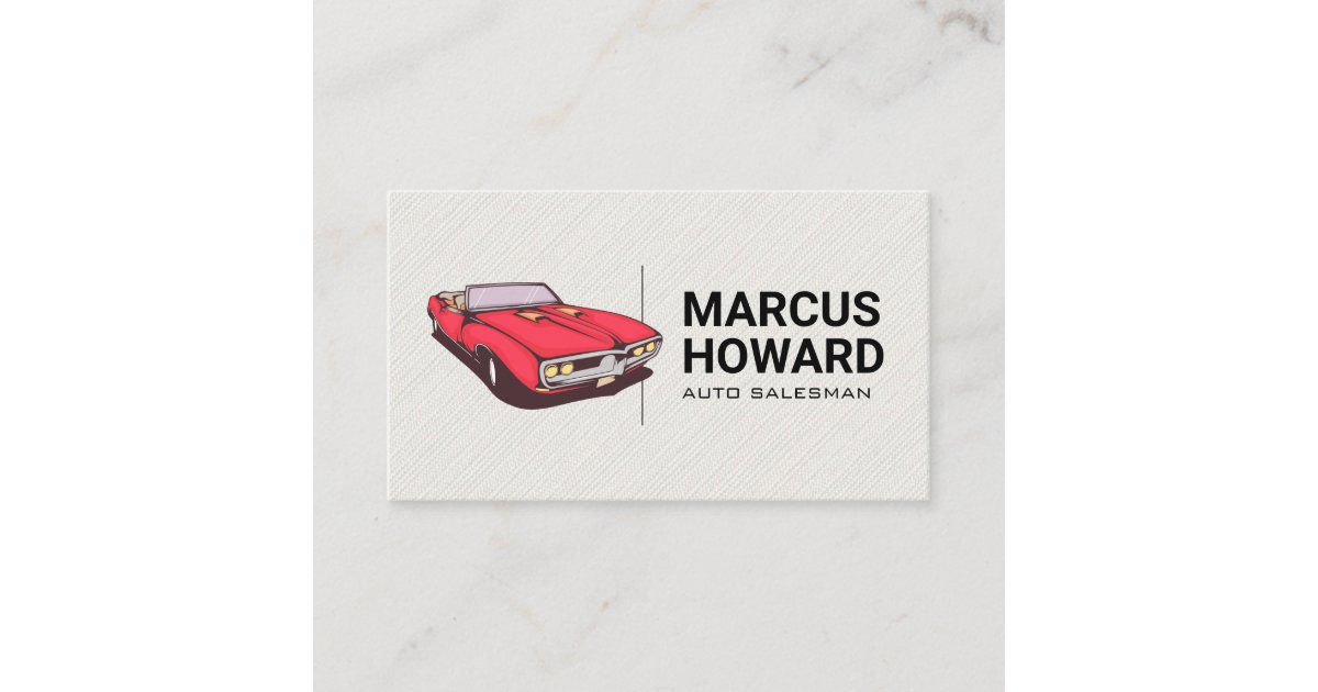 Classic Car Auto Salesman Business Card Zazzle