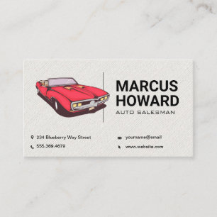 Classic Car   Auto Salesman   Corporate Business Card