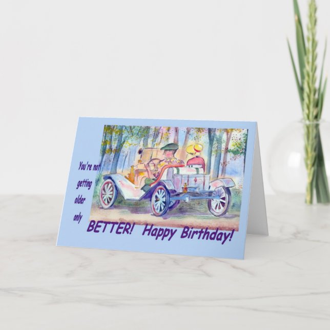 classic CAR Birthday Greeting Card (Front)