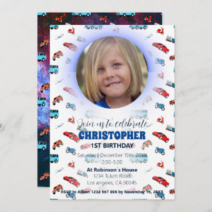 Classic car birthday invitations