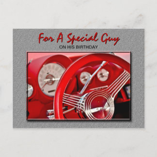 Classic Car Birthday Postcard