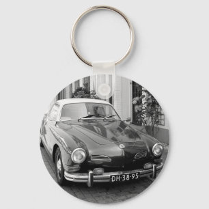 Classic Car Black and White Key Ring